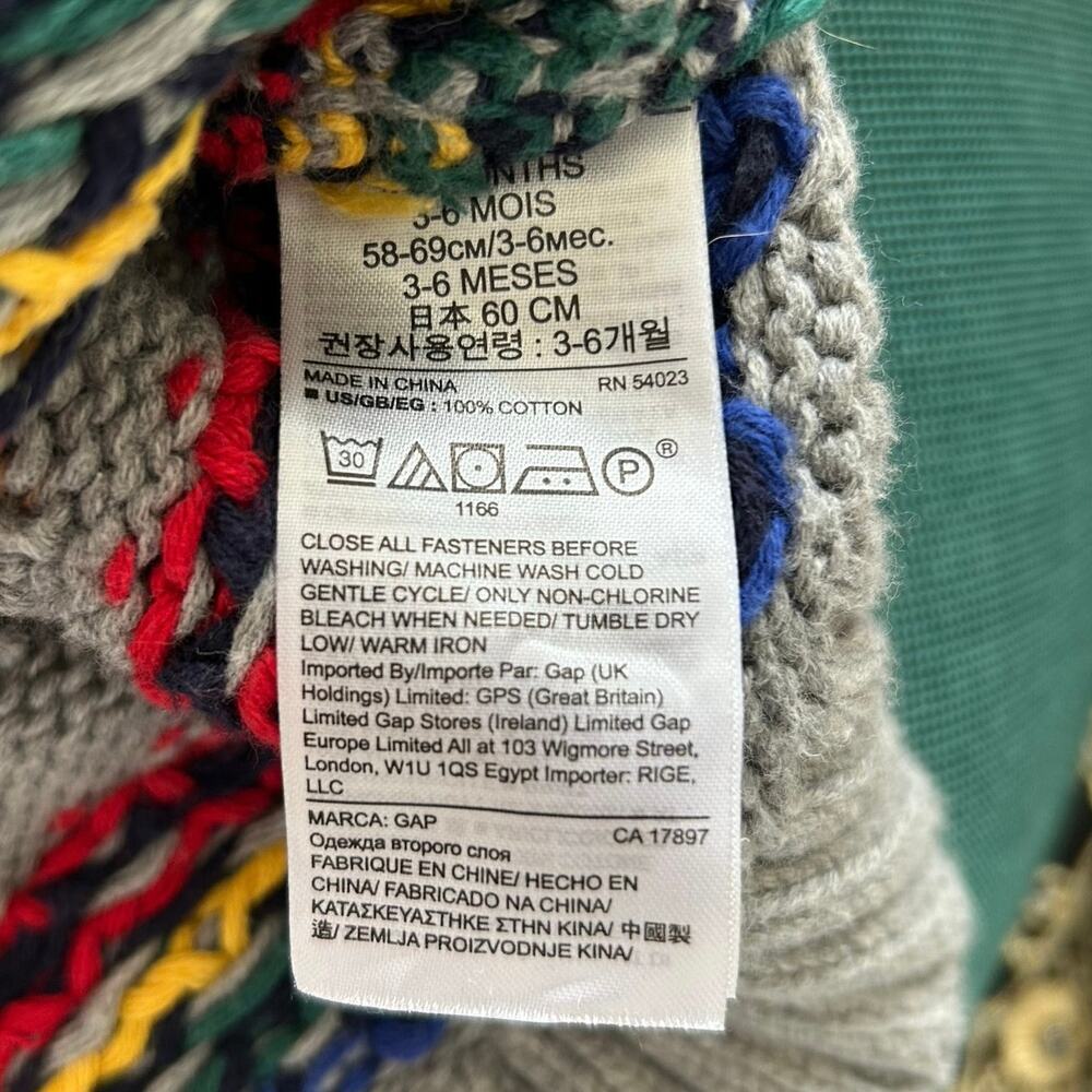 💘Not for sale💘 sold💘Gap Baby Boy Knit Button Cardigan Sweater Gray Heavyweight - Picture 5 of 7